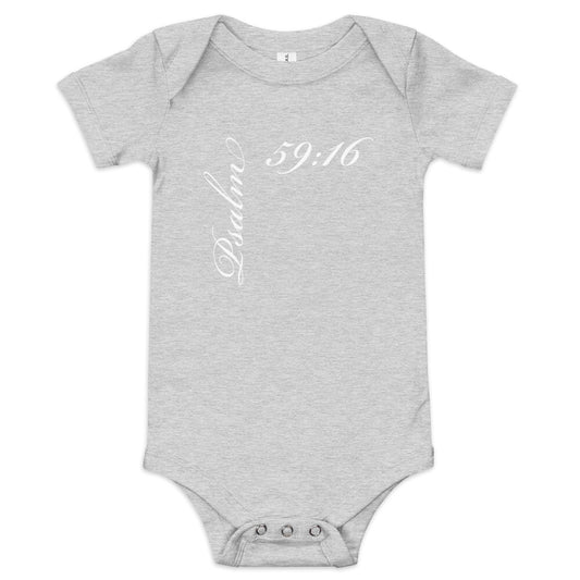 Psalm 59:16 Asymmetric Print Babygrow