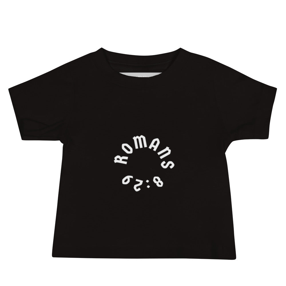 Romans 8:29 White Print Baby Tee [6-24 months]