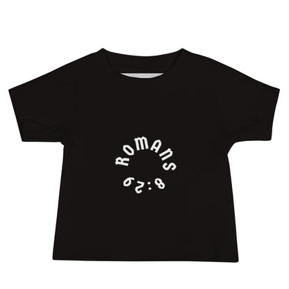 Romans 8:29 White Print Baby Tee [6-24 months]