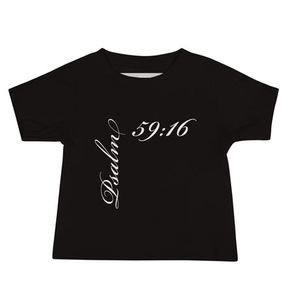 Psalm 59:16 Asymmetric Print Baby Tee [6-24 months]