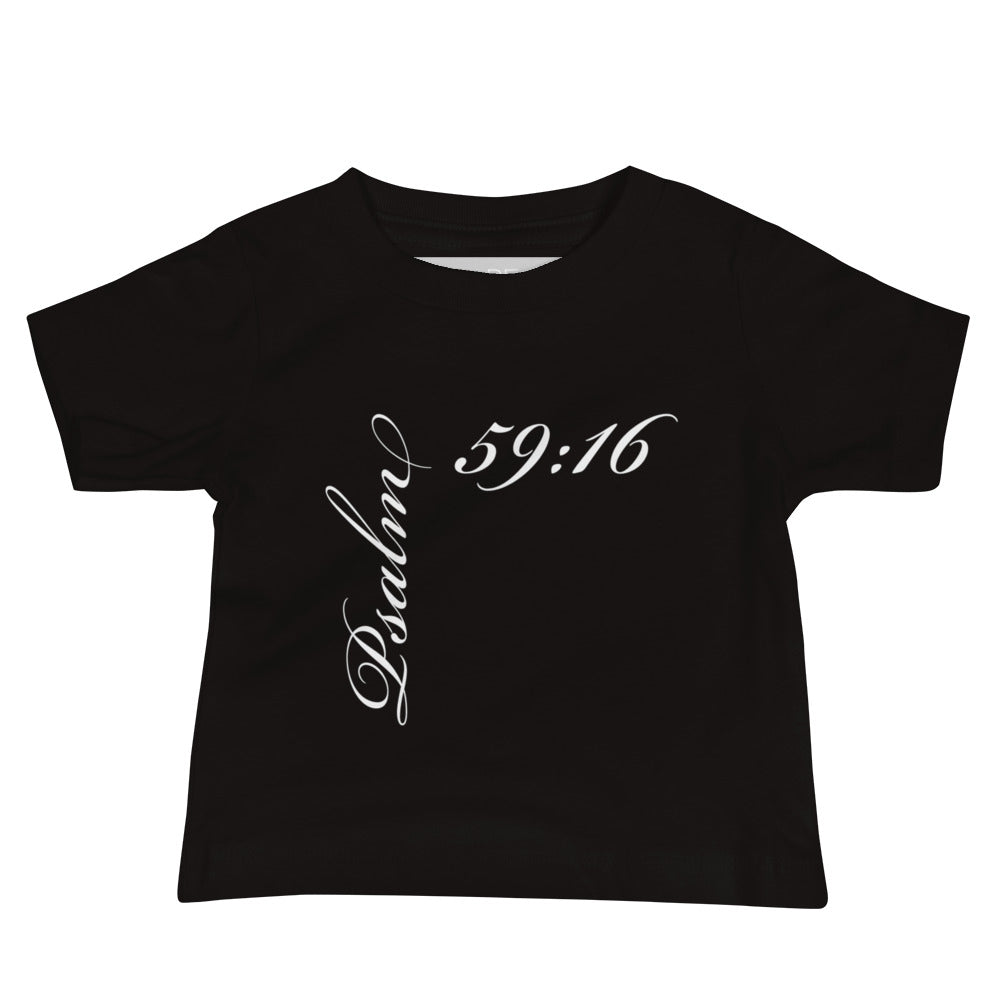 Psalm 59:16 Asymmetric Print Baby Tee [6-24 months]
