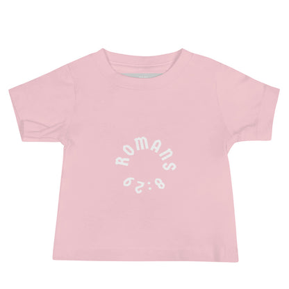 Romans 8:29 White Print Baby Tee [6-24 months]