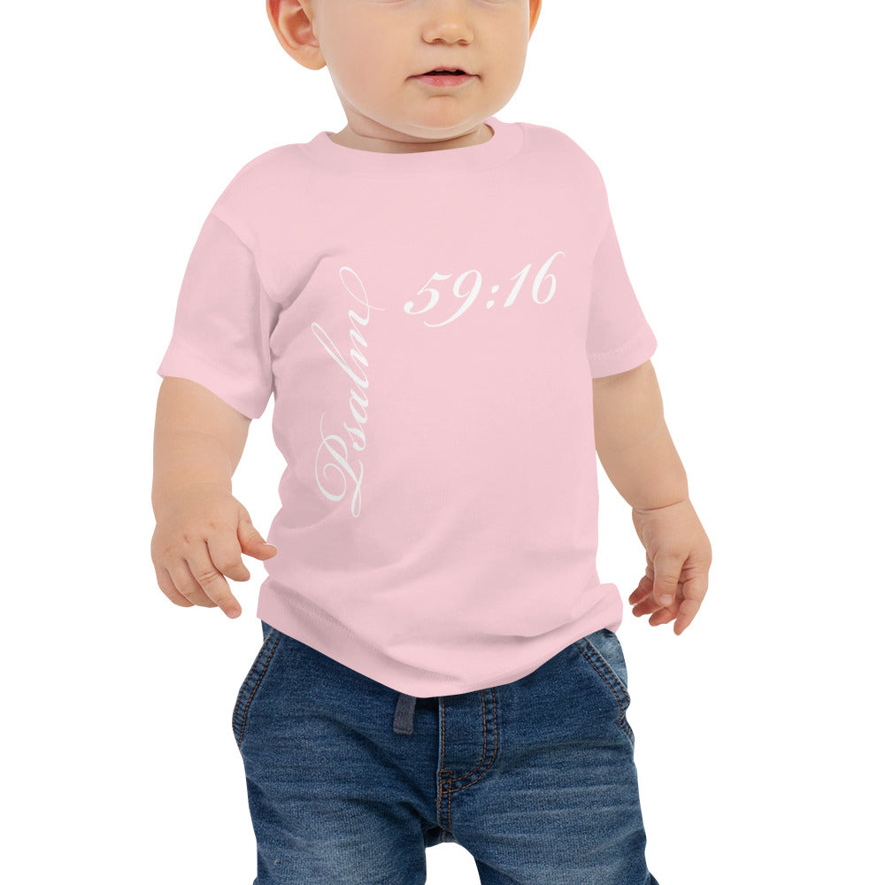 Psalm 59:16 Asymmetric Print Baby Tee [6-24 months]