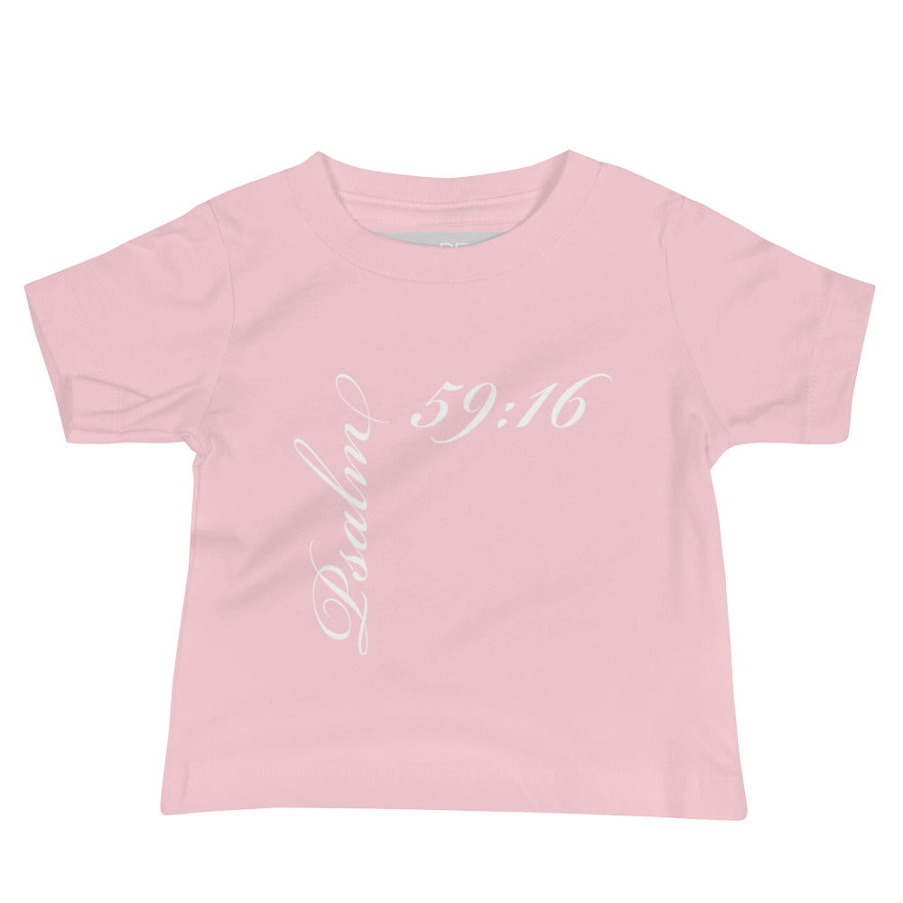 Psalm 59:16 Asymmetric Print Baby Tee [6-24 months]