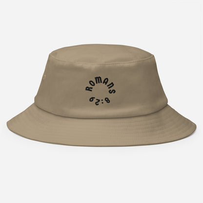 Romans 8:29 Black Embroidered Bucket Hat