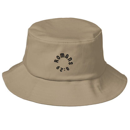 Romans 8:29 Black Embroidered Bucket Hat
