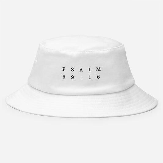 Psalm 59:16 Original Black Embroidered Bucket Hat