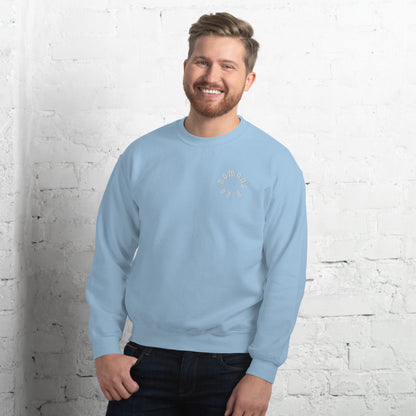Romans 8:29 White Embroidered Unisex Sweatshirt
