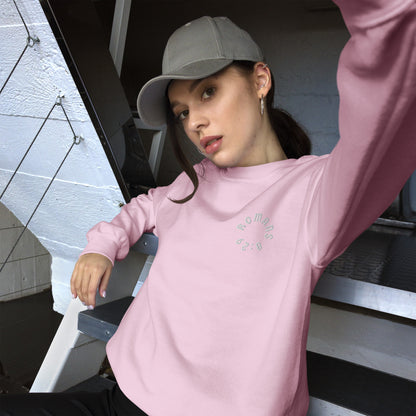 Romans 8:29 White Embroidered Unisex Sweatshirt