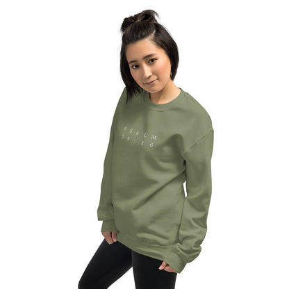 Psalm 59:16 Original Centre Embroidered Unisex Sweatshirt