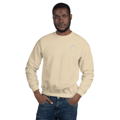 Romans 8:29 White Embroidered Unisex Sweatshirt