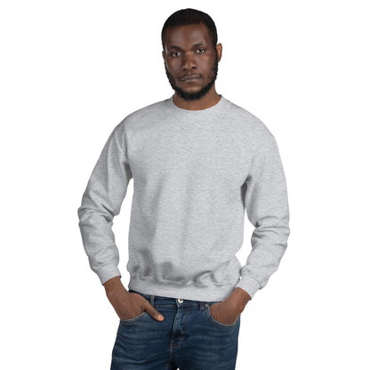 Romans 8:29 White Embroidered Unisex Sweatshirt